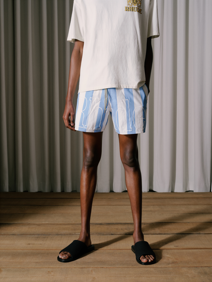 RHUDE LOGO STRIPED TRUNKS