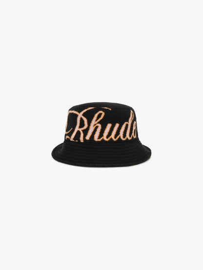GP KNIT SCRIPT BUCKET HAT