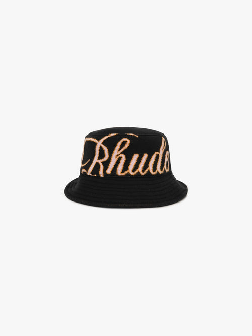 GP KNIT SCRIPT BUCKET HAT