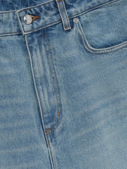 DROP CROTCH DENIM SHORTS