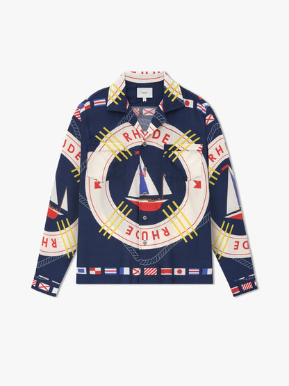 RHUDE FLAG SAIL LS SILK SHIRT