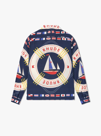 RHUDE FLAG SAIL LS SILK SHIRT