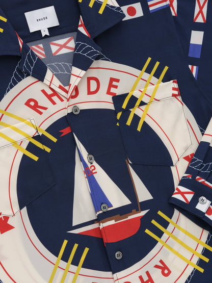 RHUDE FLAG SAIL LS SILK SHIRT