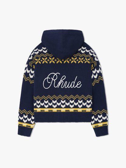 RHUDE PALMA KNIT ZIP-UP